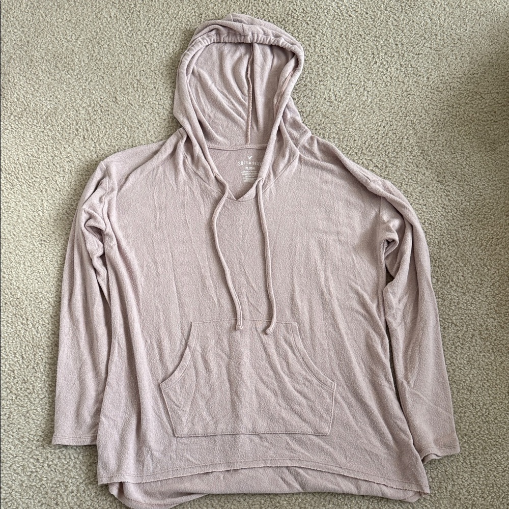 American Eagle Outfitters Soft & Sexy Plush Hoodie - Light Brown